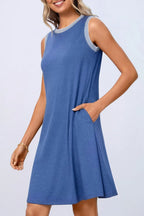 Round Neck Sleeveless Mini Tank Dress (13)