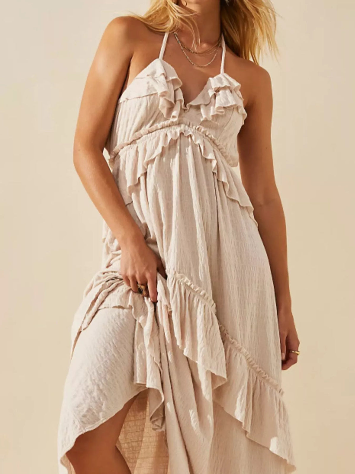 Ruffled Halter Neck Maxi Dress (14)