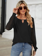 Cutout Round Neck Long Sleeve T-shirt (14)
