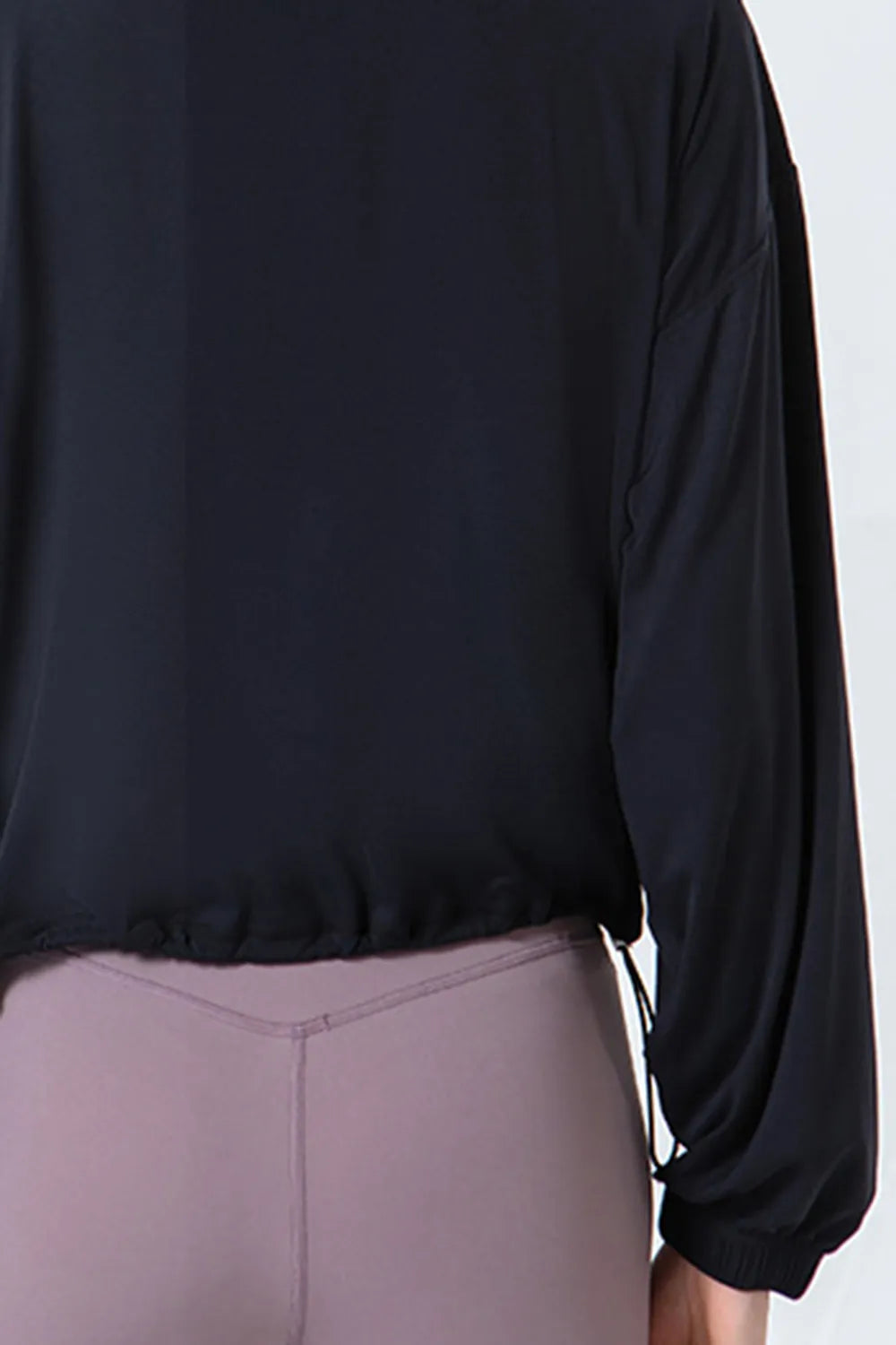 Drawstring Zip Up Dropped Shoulder Active Outerwear (6)