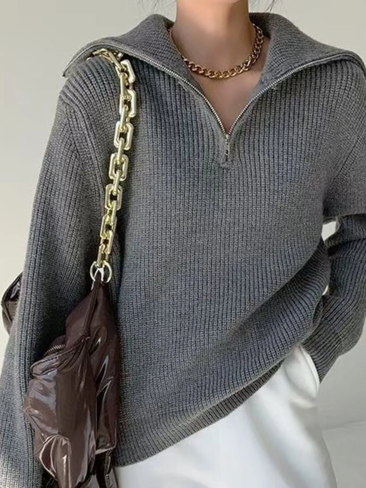 Half-zip Long Sleeve Sweater (8)
