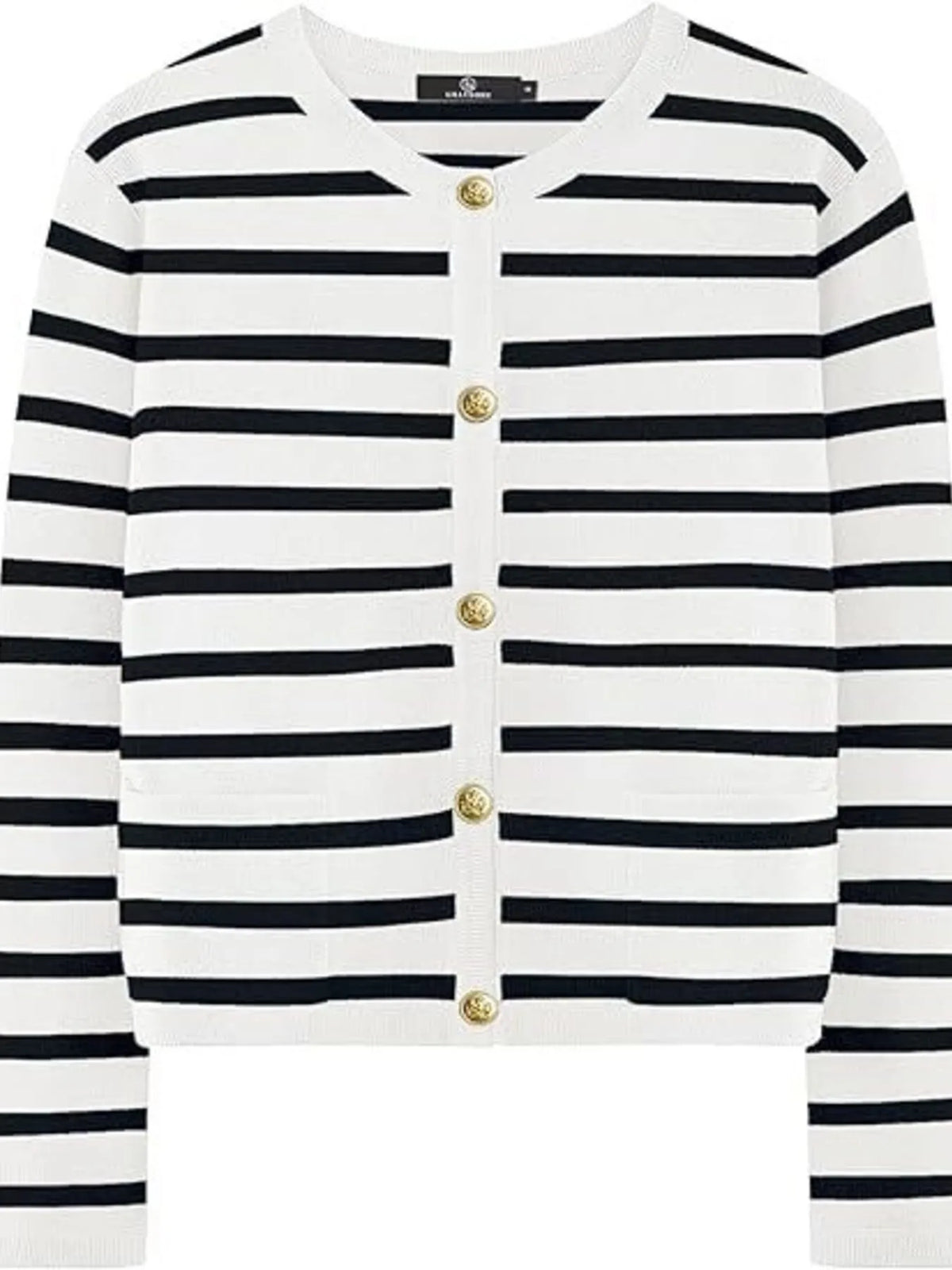 Striped Button-up Cardigan (3)