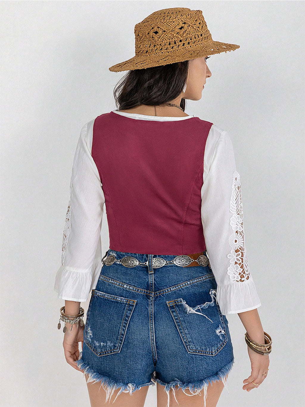 Fringe Lace-up Vest (7)