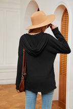 Half-button Dropped Shoulder Hoodie (12)