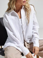 Textured Gauze Button-down Shirt (2)