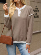 Button Detail Dropped Shoulder T-shirt (17)