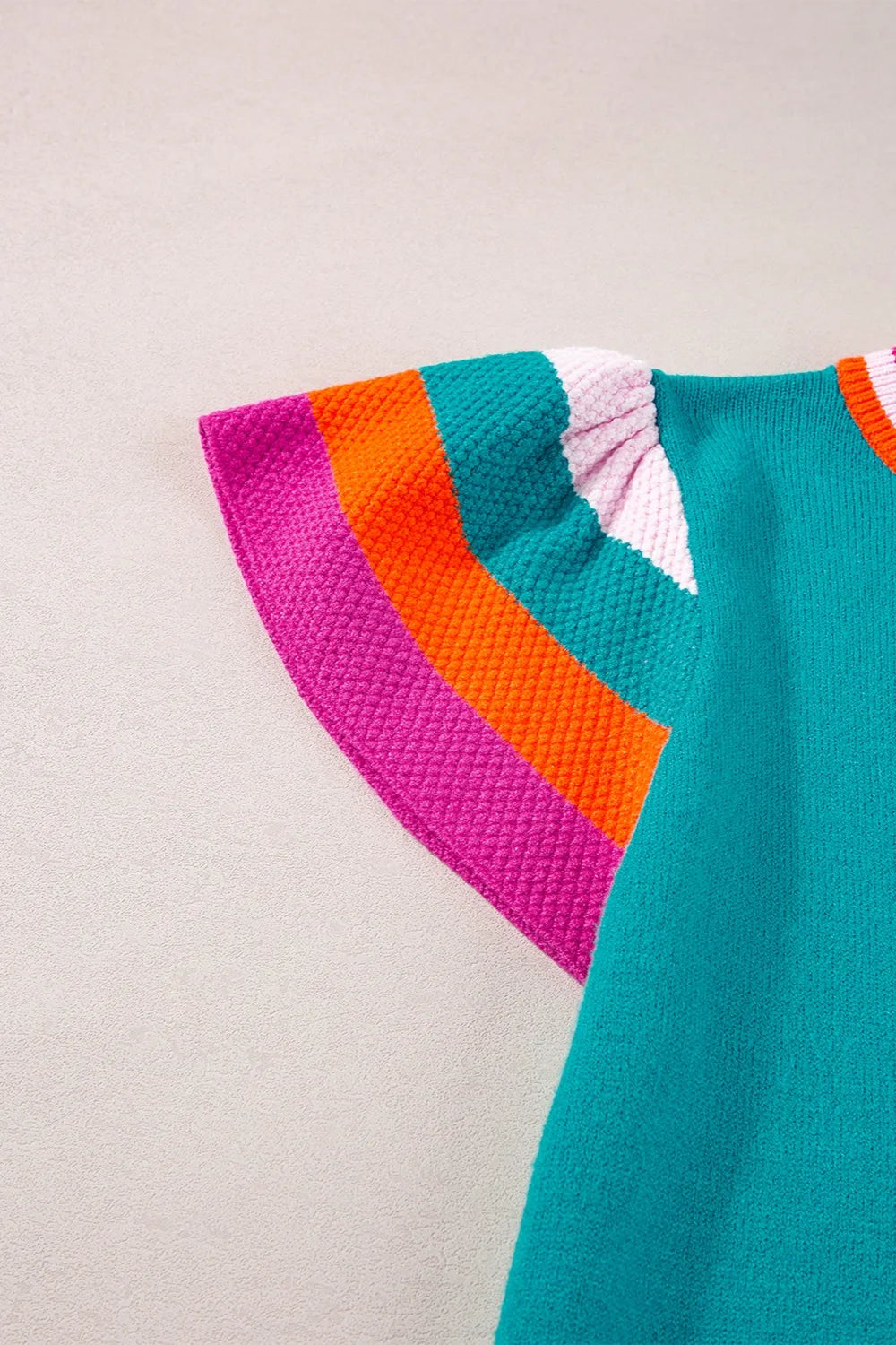 Block Round Neck Knit Top (20)