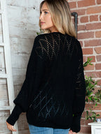 Lace Detail V-neck Long Sleeve Sweater (2)