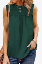 Smocked Tie Back Frill Trim Tank (11)