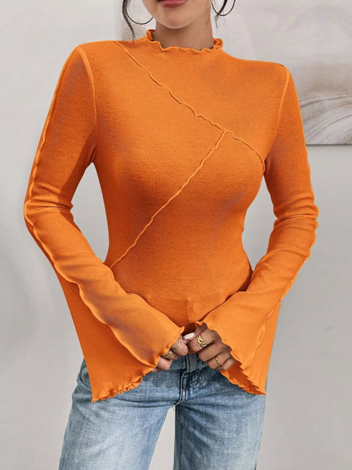 Lettuce Edge Flare Sleeve Top (20)