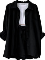 Button Up Shirt Shorts Set (6)