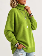 Turtleneck Dropped Shoulder Sweater (3)