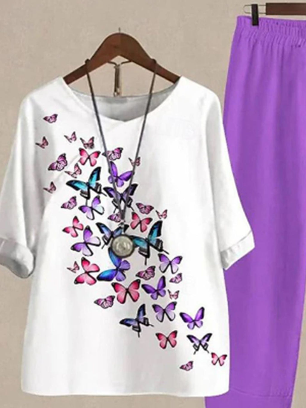 Printed Half Sleeve Top Pants Set (20)