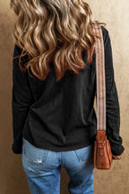 Exposed Seam V-neck Long Sleeve T-shirt (6)