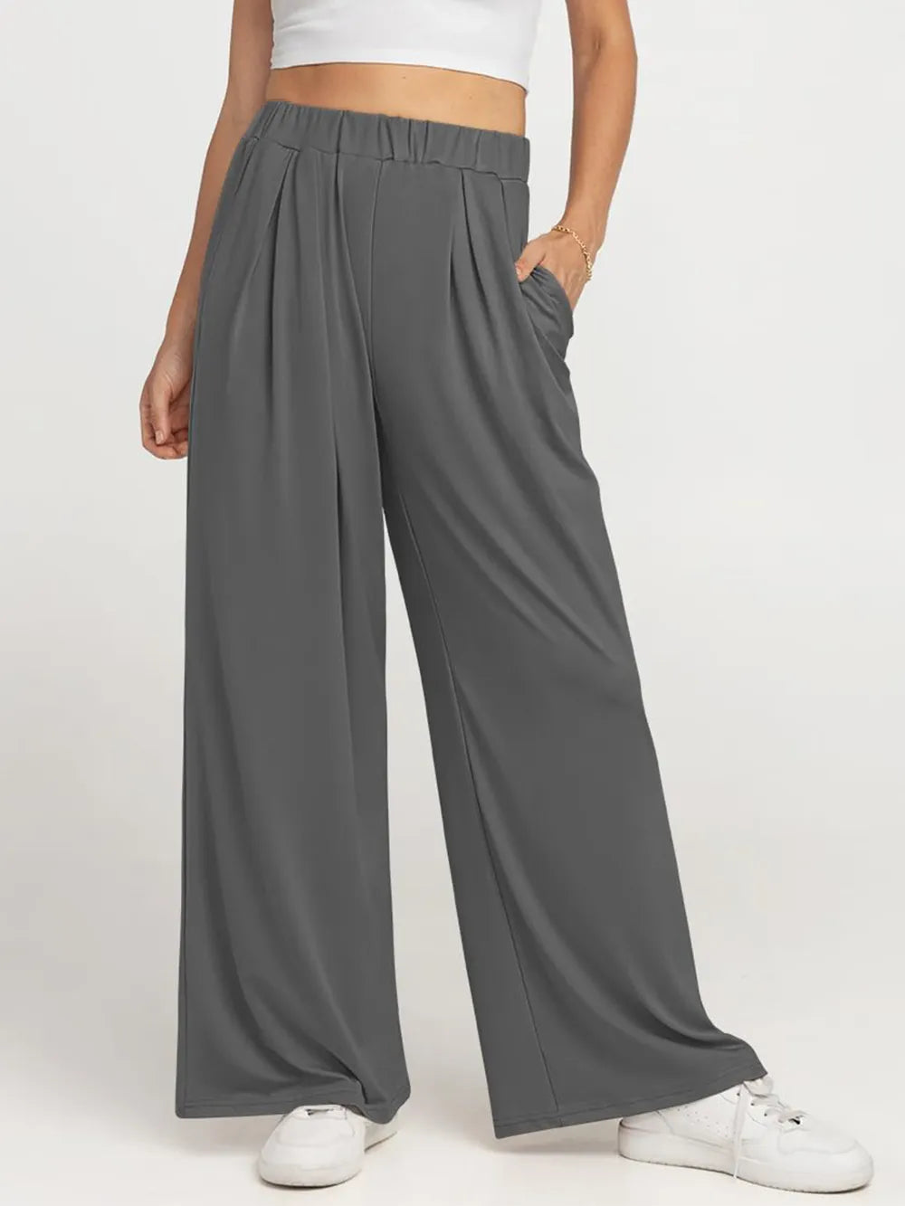 Elastic Waist Wide Leg Pants (8)