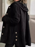 Full Size Corduroy Button Up Hooded Jacket Plus (15)
