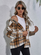 Plaid Button Down Collared Jacket (3)