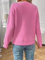 Bow Round Neck Long Sleeve Sweater (10)