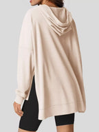 Oversized Drawstring Side Slit Hoodie (6)