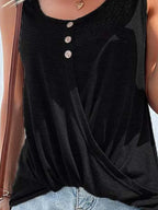 Full Size Decorative Button Round Neck Tank Plus (16)