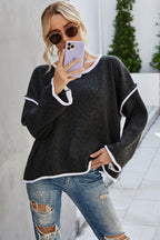 Round Neck Dropped Shoulder Sweater (9)