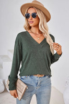 V-neck Dropped Shoulder T-shirt (19)