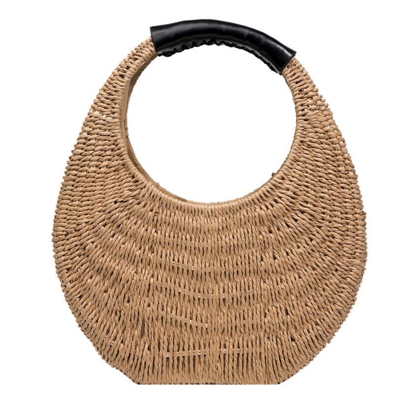 Oval Simple Rattan Moon Handbag variant CJNS147356201AZ