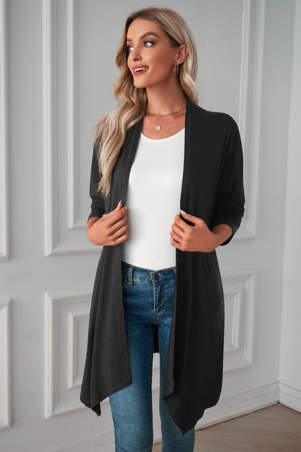 Open Front Long Sleeve Cardigan (15)
