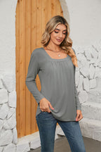 Square Neck Long Sleeve T-shirt (13)