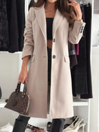 Lapel Collar Long Sleeve Coat (3)