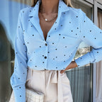 Slim Button Polka Dot Long Sleeve Pocket Shirt variant CJCS105943701AZ|CJCS105943702BY|CJCS105943703CX|CJCS105943704DW|CJCS105943705EV