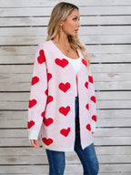 Heart Open Front Long Sleeve Cardigan (4)