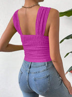 Textured Square Neck Wide Strap Tank (20)