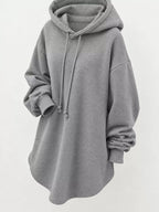 Full Size Drawstring Dropped Shoulder Hoodie Plus (9)