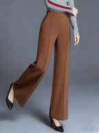High-waisted Wide Leg Pants Elegant Center-seam Tailoring (13)