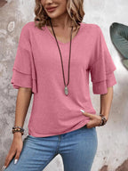 V-neck Half Sleeve Blouse (21)