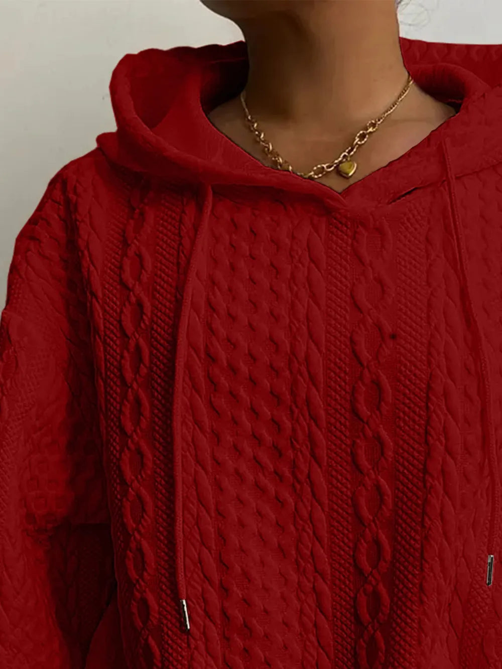 Drawstring Drop Shoulder Long Sleeve Hoodie (16)