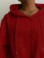 Drawstring Drop Shoulder Long Sleeve Hoodie (16)