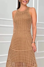 Hollowed-out Sleeveless Maxi Dress (6)