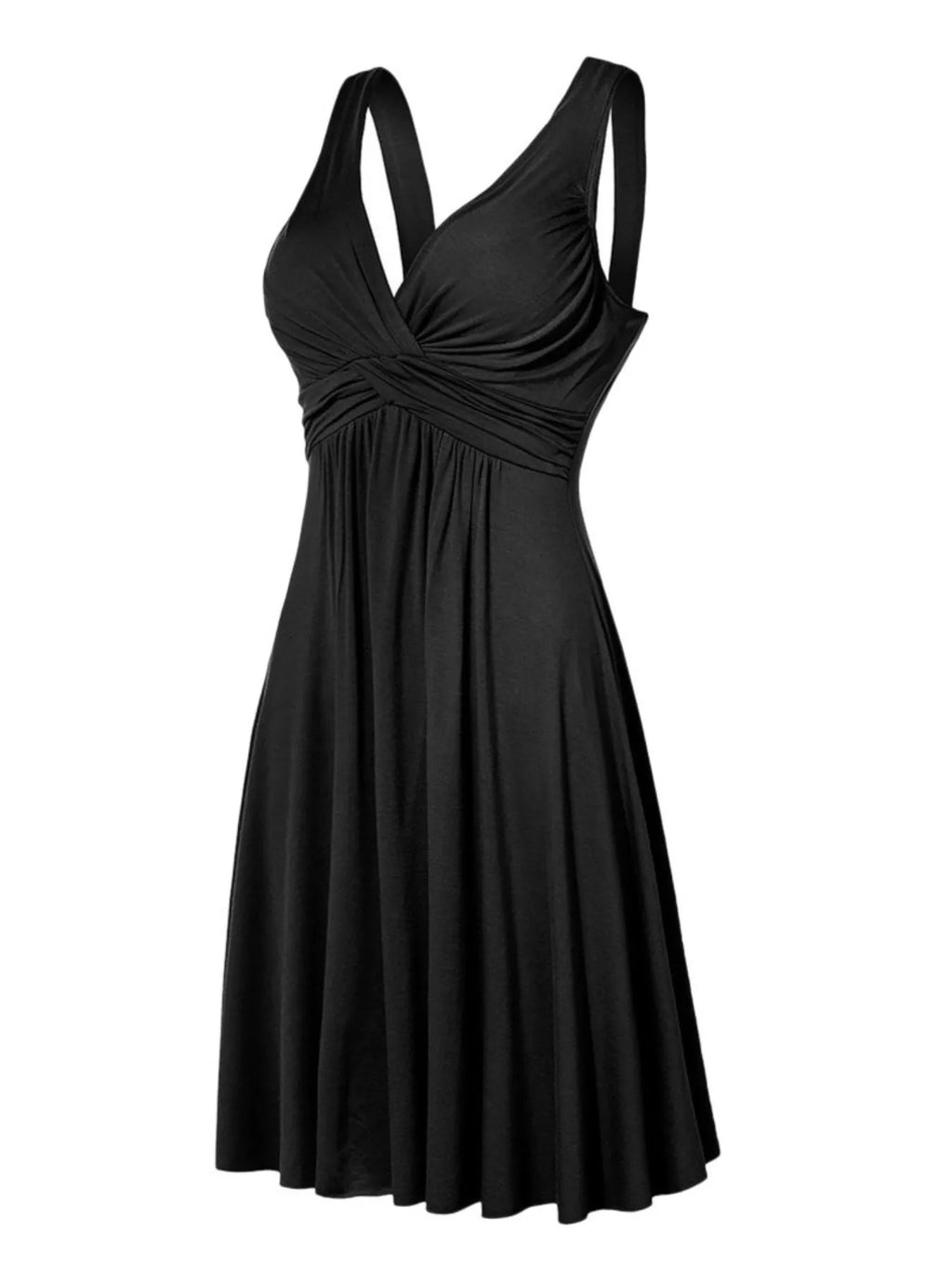 Full Size Twisted Sleeveless Ruched Waist A-line Dress Plus (6)