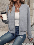 Texture Zip-up Bomber Jacket (2)