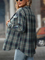 Oversized Plaid Button-up Shirt (28)