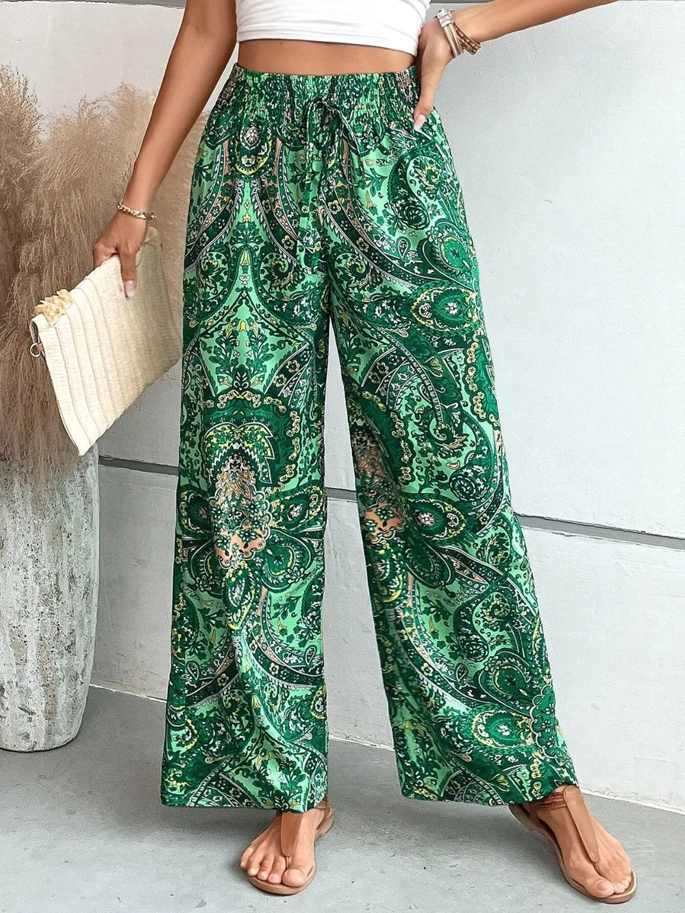 Printed Wide Leg Pants (13)
