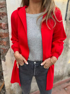 Full Size Open Front Drop Shoulder Hooded Cardigan Plus (2)