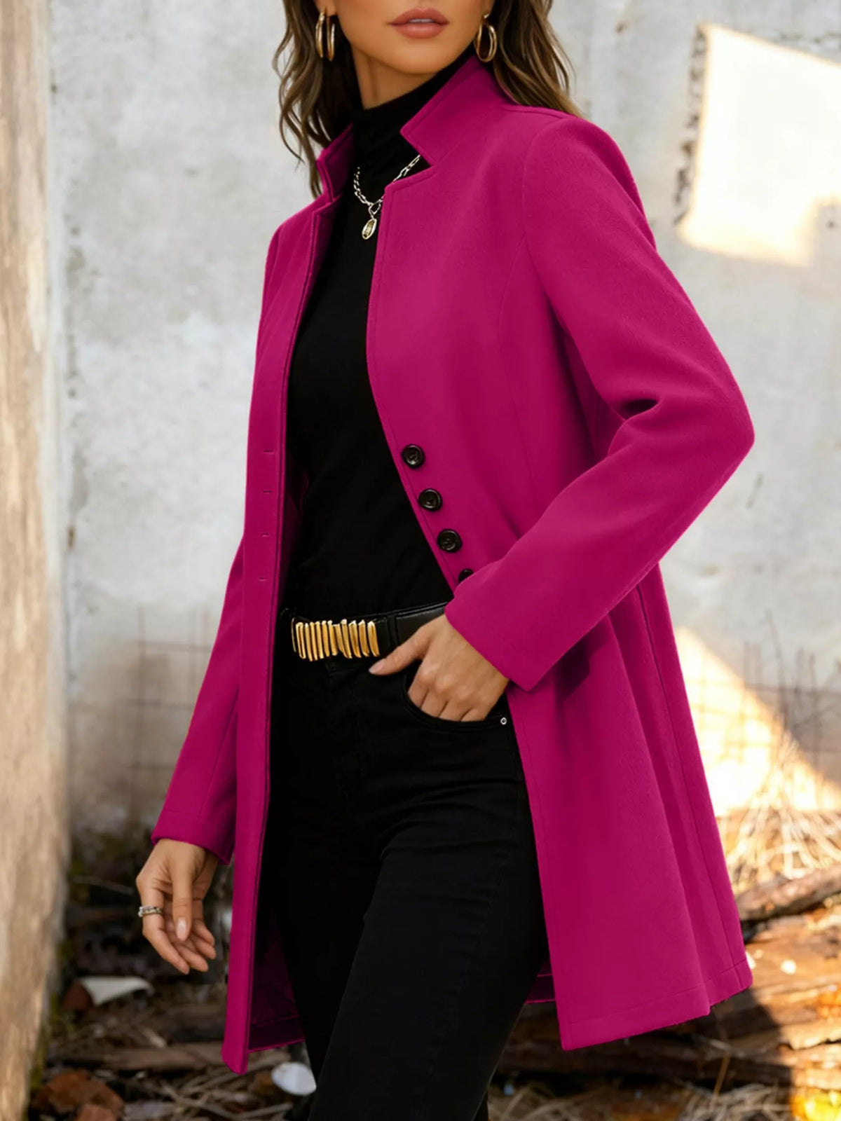 Button-down Longline Outerwear (4)