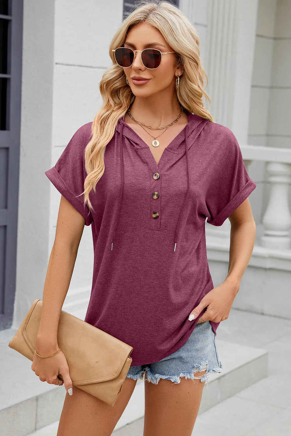 Hooded Short Sleeve T-shirt