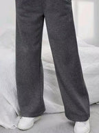 Relaxed Fit Drawstring Waist Solid Pants (9)