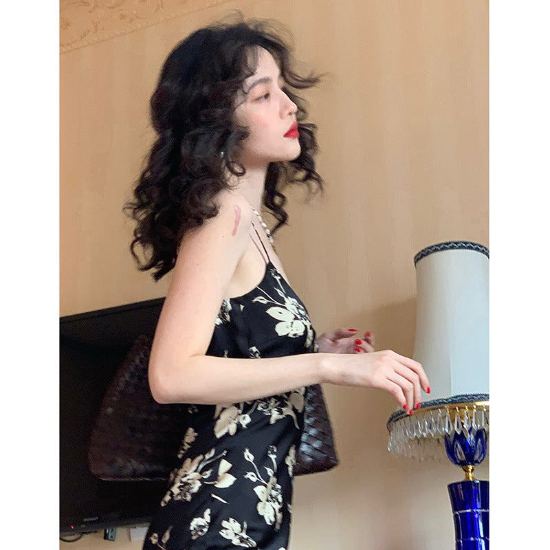 Printed Suspender Fishtail Midi Dress photo 3