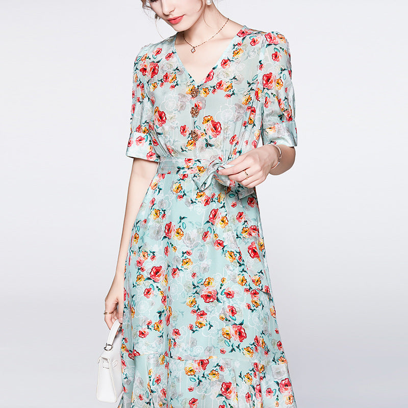 Waist Closed Senior Sense Mulberry Silk Dress photo 1
