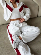 Block Zip Up Outerwear Pants Set (14)